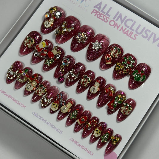 Kitsch Christmas - Amande Médium / ALL INCLUSIVE - MR CANDY NAILS
