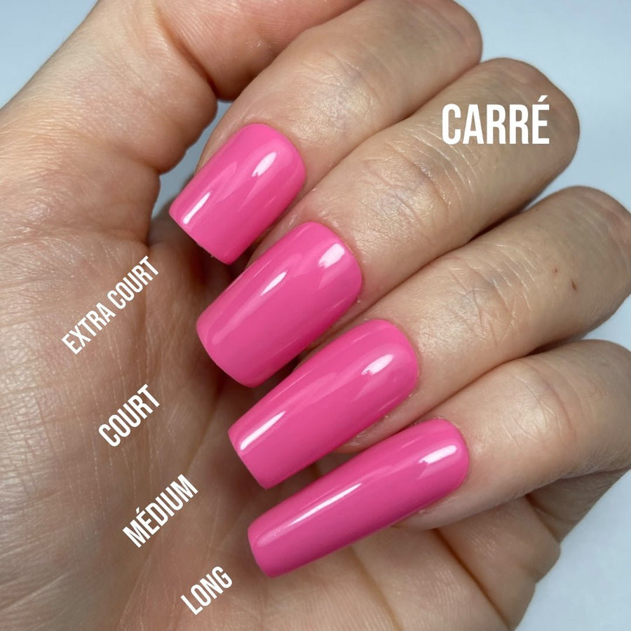Comparatif longueurs ongles forme carré